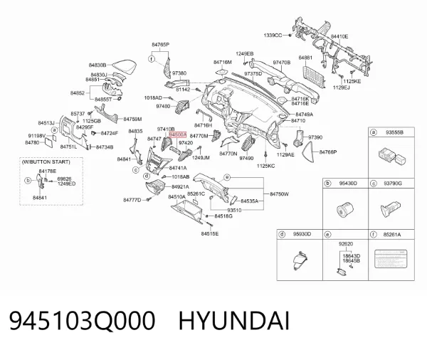 Годинник салонний 945103Q000 Hyundai/Kia