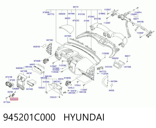 Годинник салонний 945201C000 Hyundai/Kia