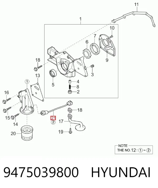 Датчик тиску масла Hyundai Terracan HP