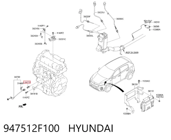Датчик тиску масла 947512F100 Hyundai/Kia
