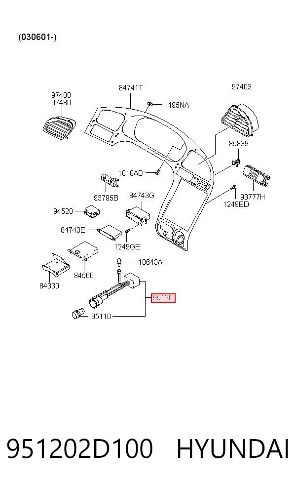  951202D100 Hyundai/Kia