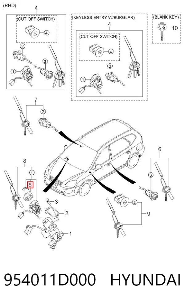  954011D000 Hyundai/Kia