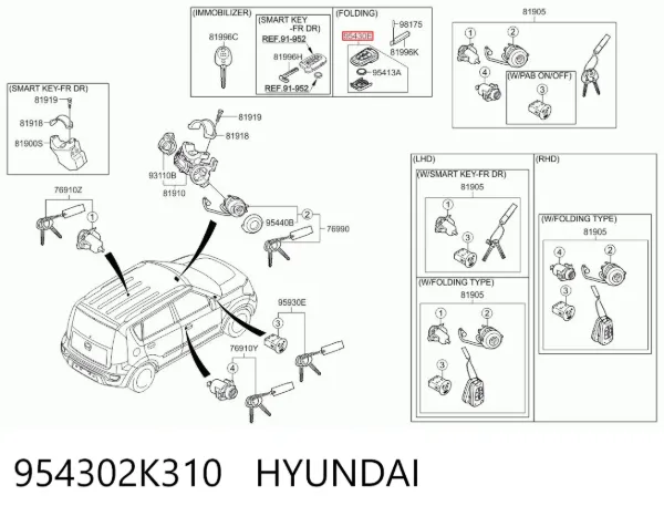  954302K310 Hyundai/Kia
