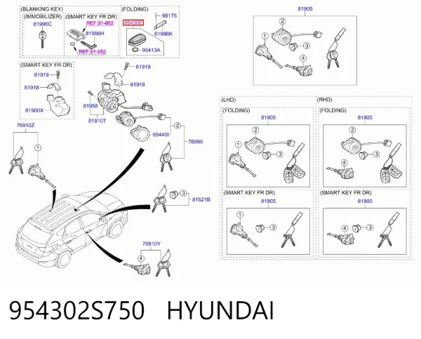  954302S750 Hyundai/Kia