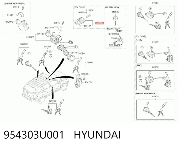  954303U001 Hyundai/Kia