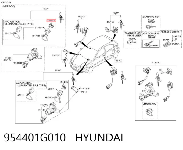 Антена/кільце имобілайзера 954401G010 Hyundai/Kia