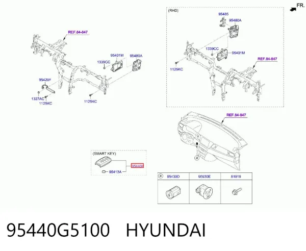 Ключ замка запалювання 95440G5100 Hyundai/Kia