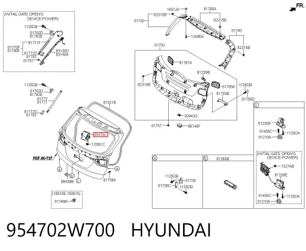 954702W700 Hyundai/Kia