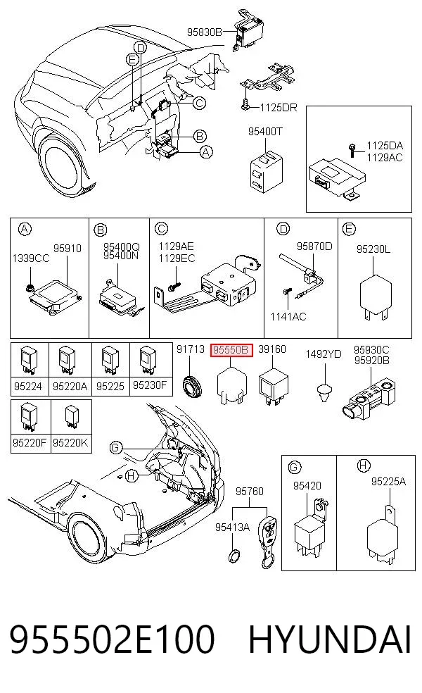 Реле поворотів 955502E100 Hyundai/Kia