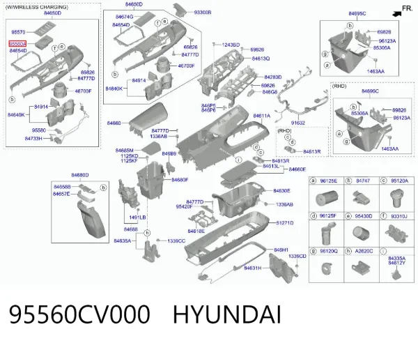 Станція для бездротової зарядки 95560CV000 Hyundai/Kia