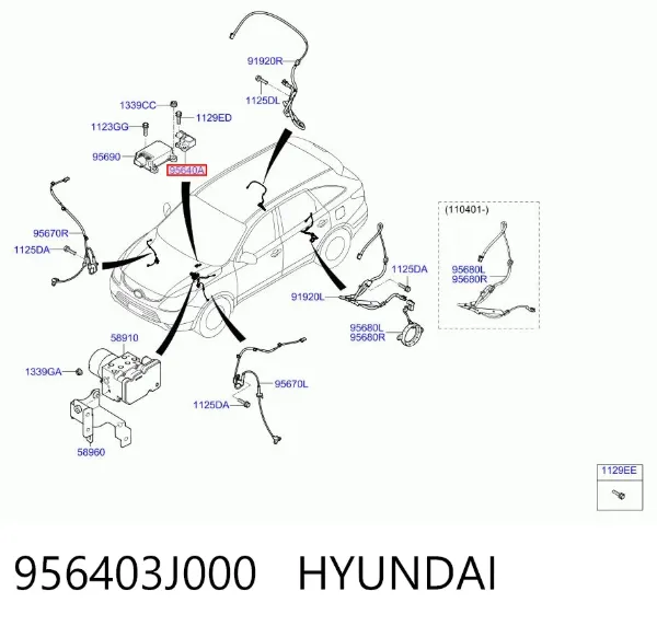 Датчик поперечного прискорення (ESP) 956403J000 Hyundai/Kia