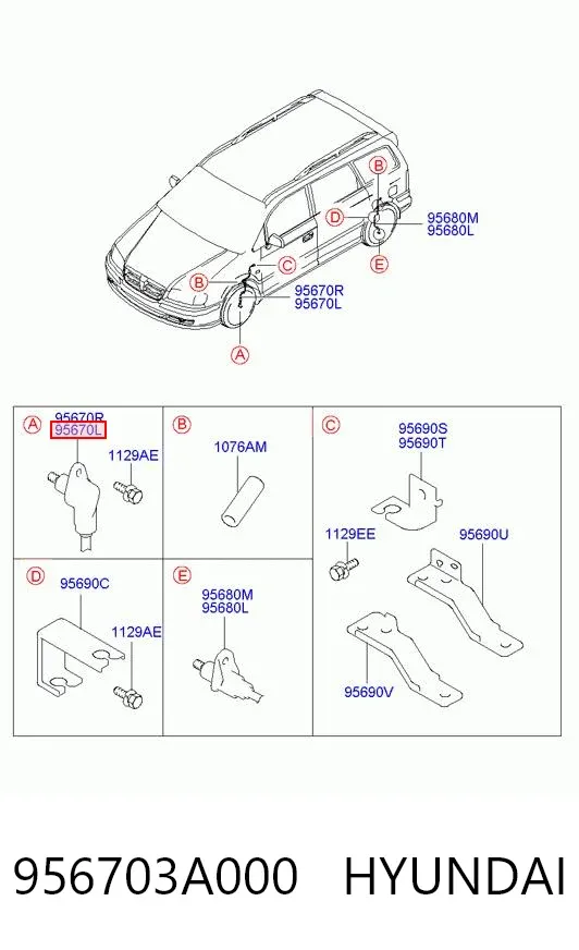 Датчик АБС (ABS) передній, лівий 956703A000 Hyundai/Kia