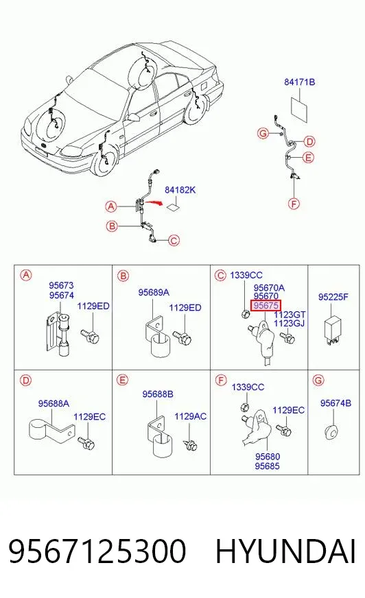 Датчик АБС (ABS) передній, правий 9567125300 Hyundai/Kia