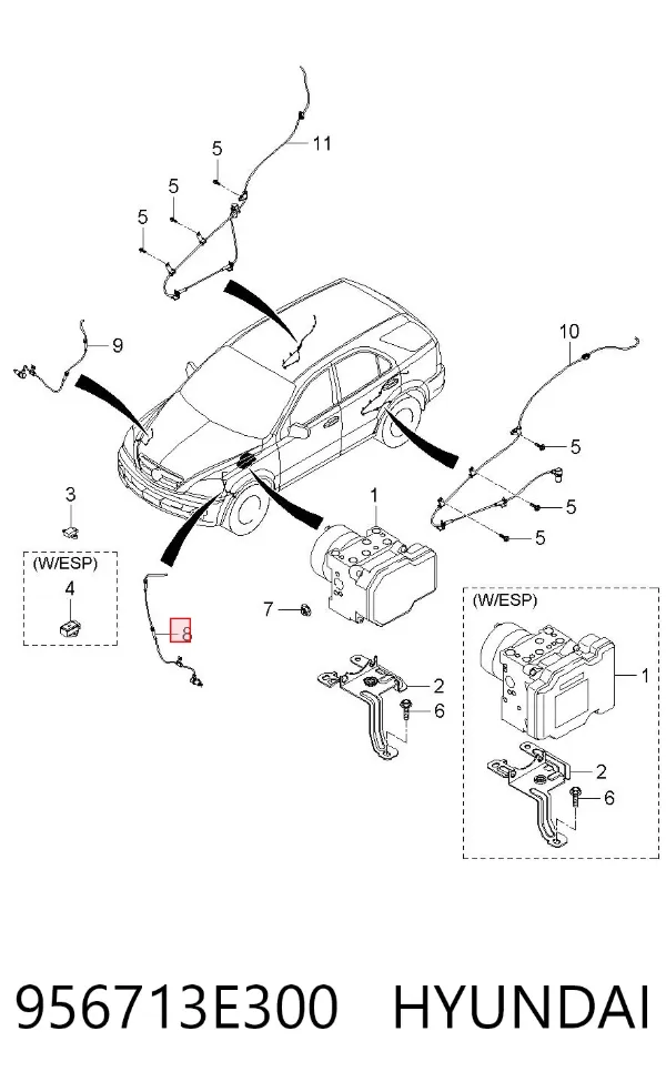Датчик АБС (ABS) передній, лівий 956713E300 Hyundai/Kia