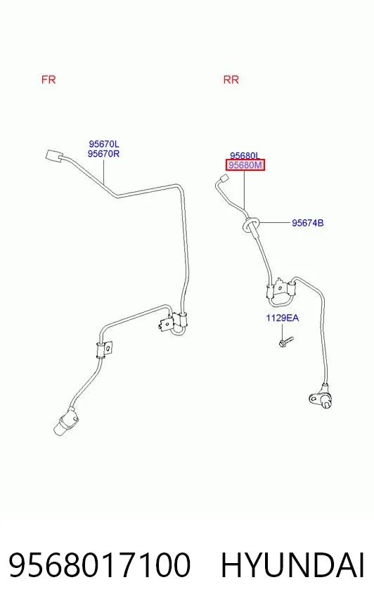 Датчик АБС (ABS) задній, правий 9568017100 Hyundai/Kia