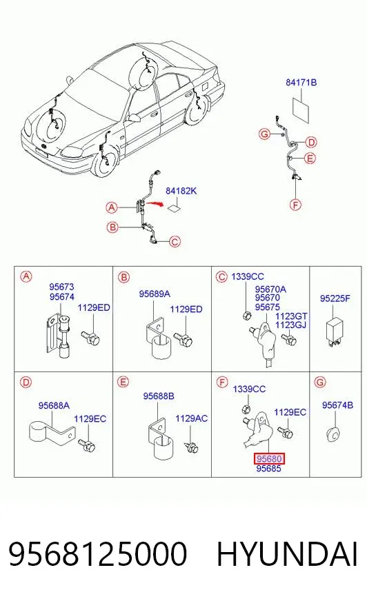 Датчик АБС (ABS) задній, лівий 9568125000 Hyundai/Kia