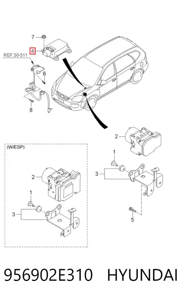 Датчик поперечного прискорення (ESP) 956902E310 Hyundai/Kia