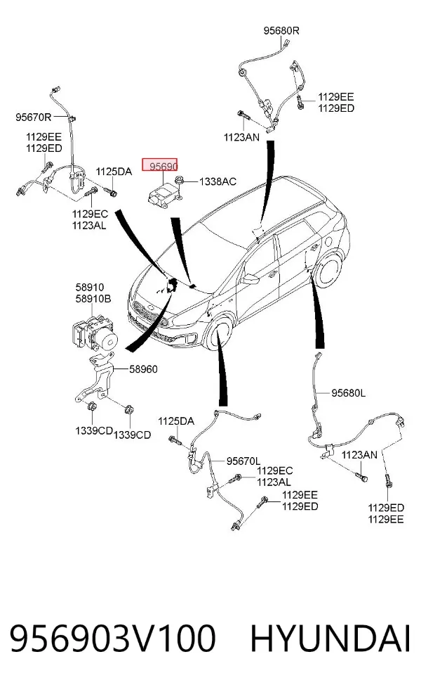 Датчик поперечного прискорення (ESP) 956903V100 Hyundai/Kia