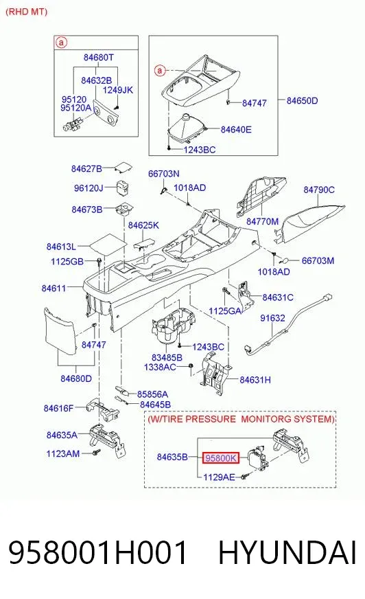  958001H001 Hyundai/Kia