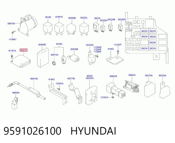 Модуль-процесор керування подушки безпеки 9591026100 Hyundai/Kia