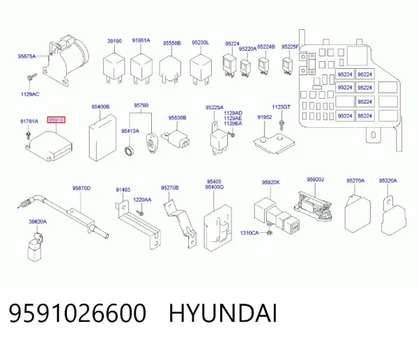Модуль-процесор керування подушки безпеки 9591026600 Hyundai/Kia