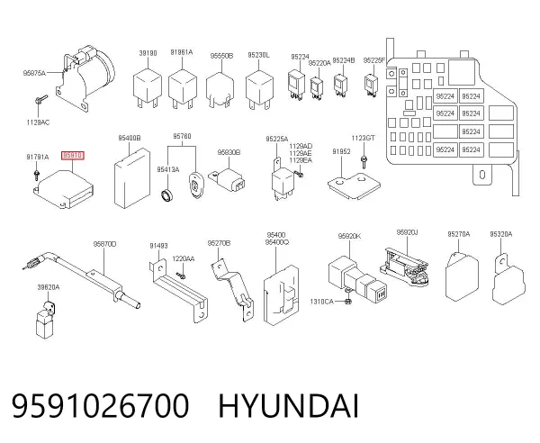 Модуль-процесор керування подушки безпеки 9591026700 Hyundai/Kia