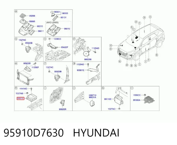 Модуль-процесор керування подушки безпеки 95910D7630 Hyundai/Kia