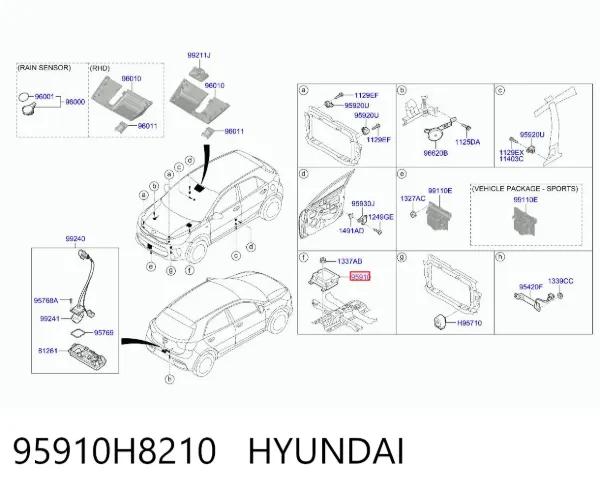 Модуль-процесор керування подушки безпеки 95910H8210 Hyundai/Kia