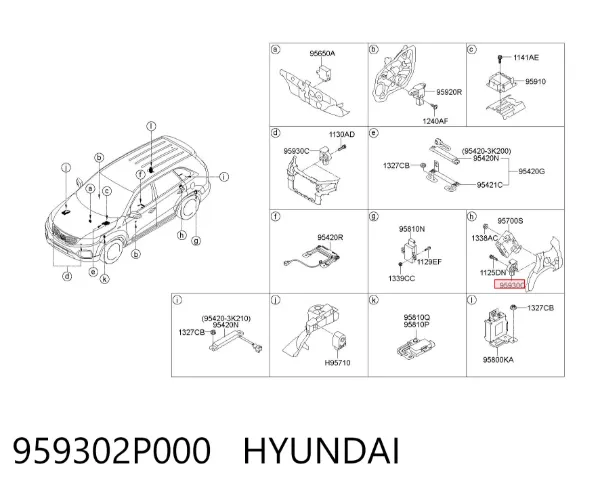 Датчик удару 959302P000 Hyundai/Kia