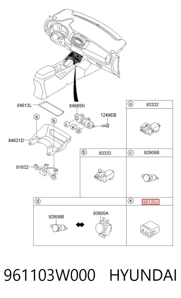  961103W000 Hyundai/Kia