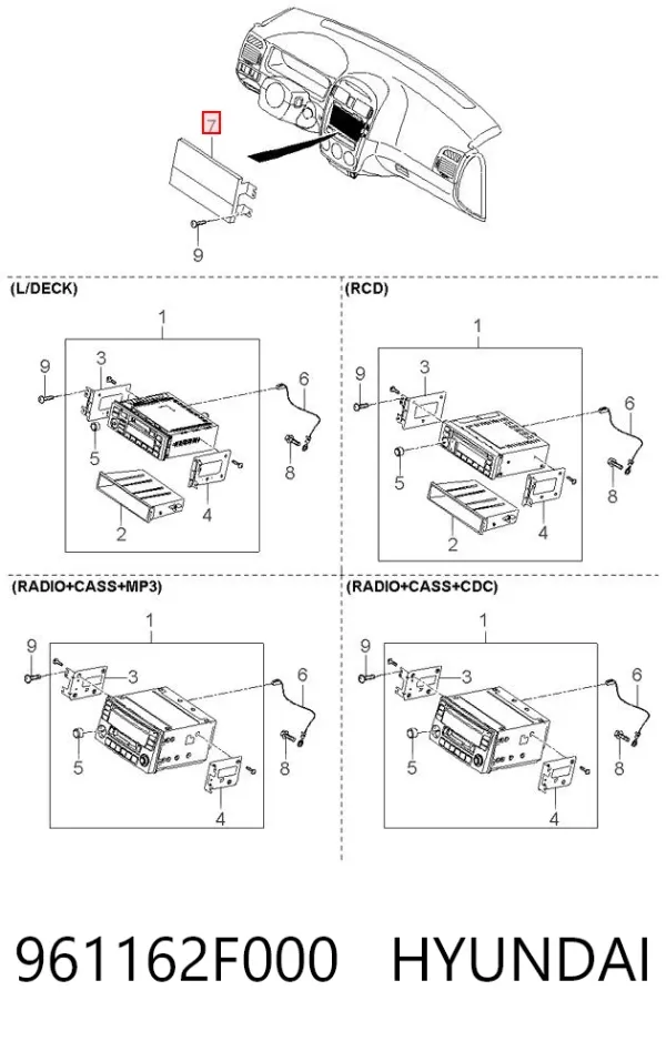  961162F000 Hyundai/Kia