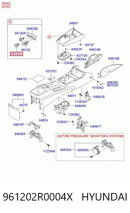  961202R0004X Hyundai/Kia