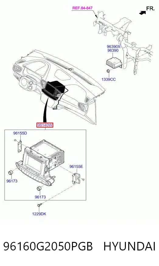 Магнітола 96160G2050PGB Hyundai/Kia