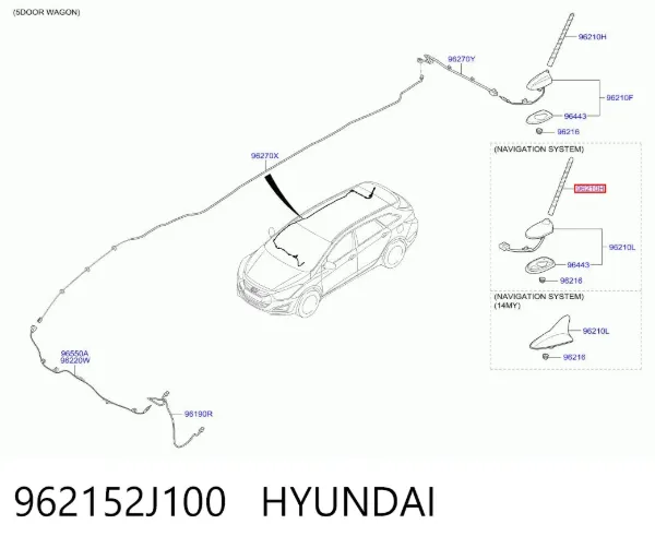 Шток антени 962152J100 Hyundai/Kia