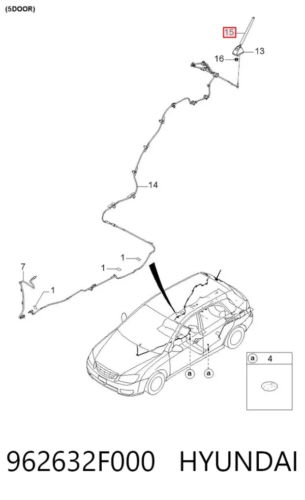 Шток антени 962632F000 Hyundai/Kia
