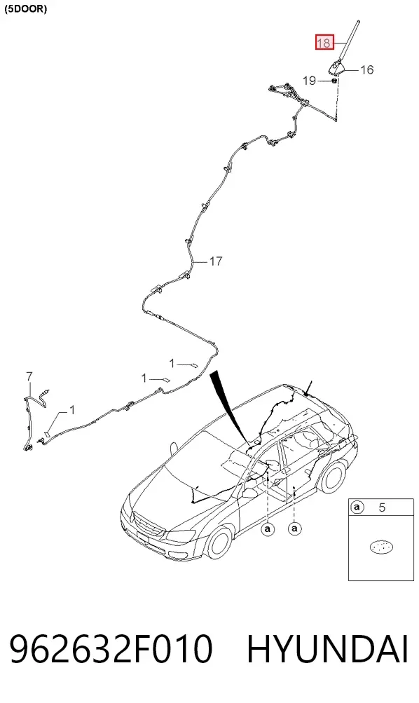 Шток антени 962632F010 Hyundai/Kia