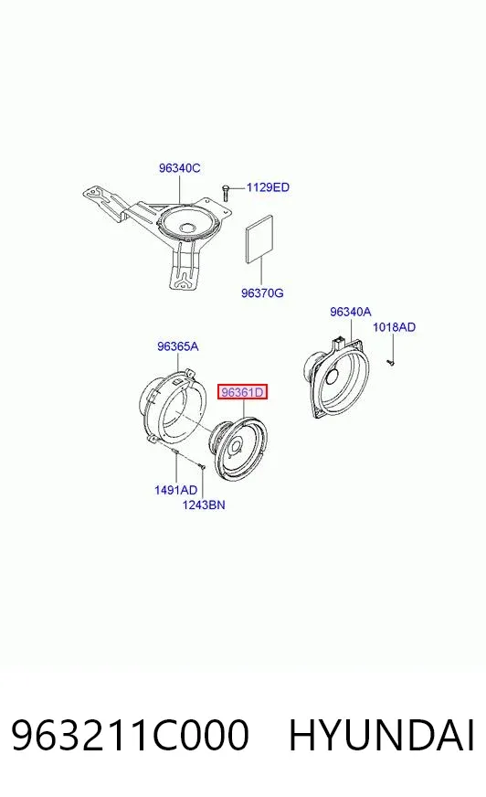Динамік задньої двері 963211C000 Hyundai/Kia
