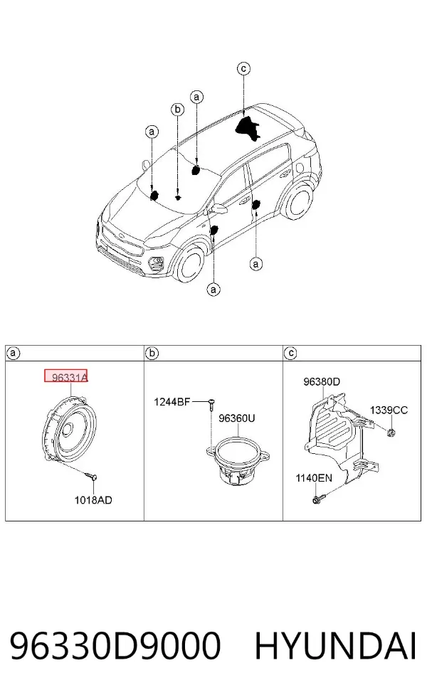 Динамік передньої двері 96330D9000 Hyundai/Kia