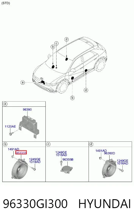 Динамік передньої двері 96330GI300 Hyundai/Kia