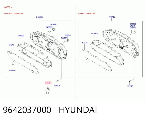 Датчик швидкості 9642037000 Hyundai/Kia