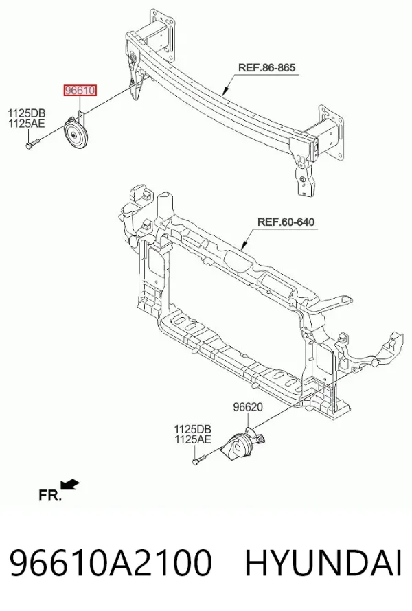 Сигнал звуковий (клаксон) 96610A2100 Hyundai/Kia