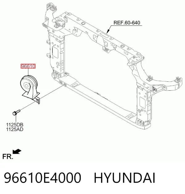 Сигнал звуковий (клаксон) 96610E4000 Hyundai/Kia