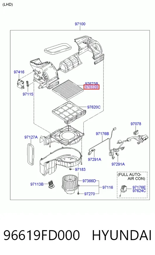 Фільтр салону 96619FD000 Hyundai/Kia