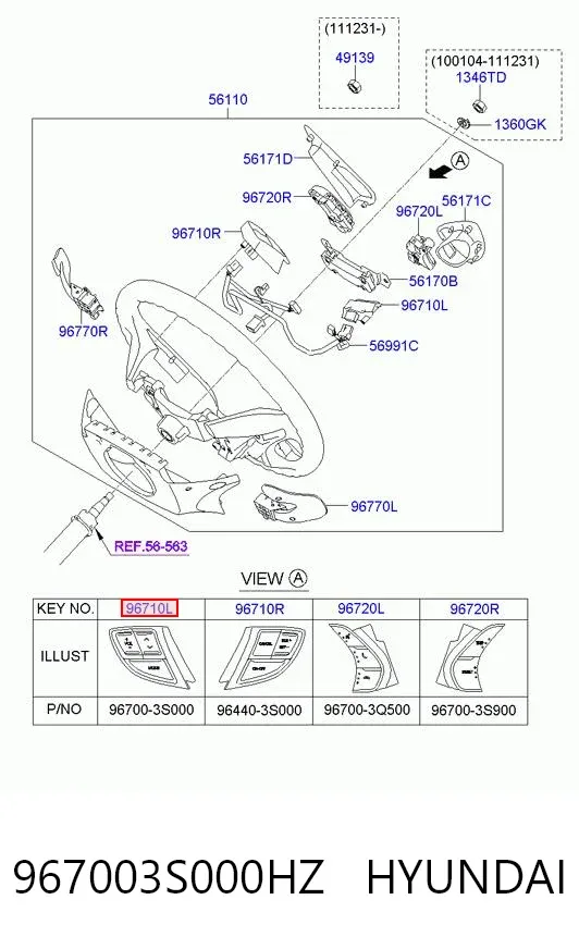  967003S000HZ Hyundai/Kia