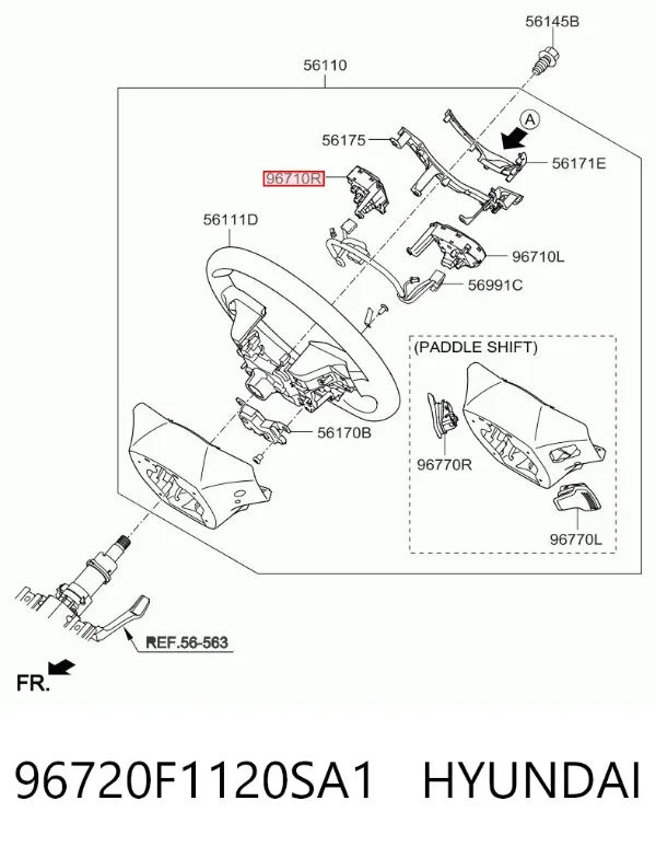 Блок кнопкових перемикачів кермового колеса 96720F1120SA1 Hyundai/Kia