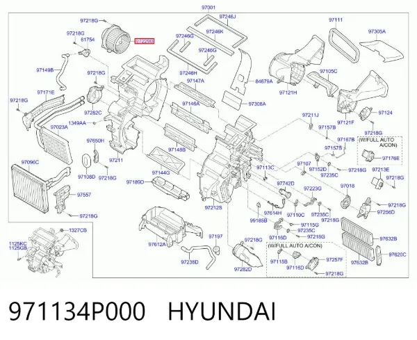Вентилятора пічки 971134P000 Hyundai/Kia