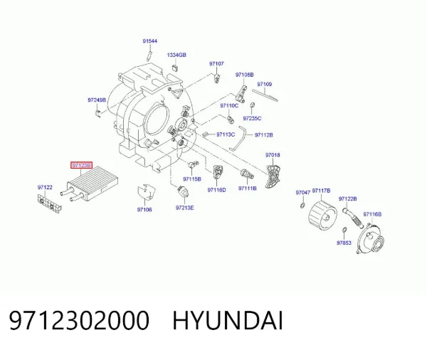 Радіатор пічки 9712302000 Hyundai/Kia