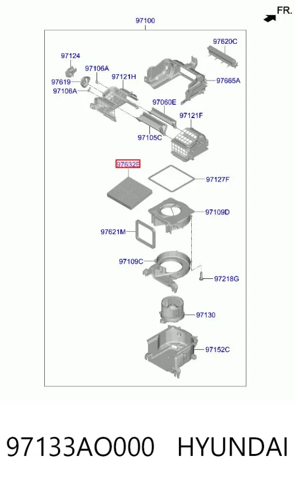 Фільтр салону 97133AO000 Hyundai/Kia
