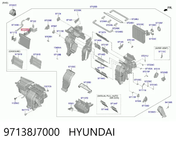 Радіатор пічки 97138J7000 Hyundai/Kia