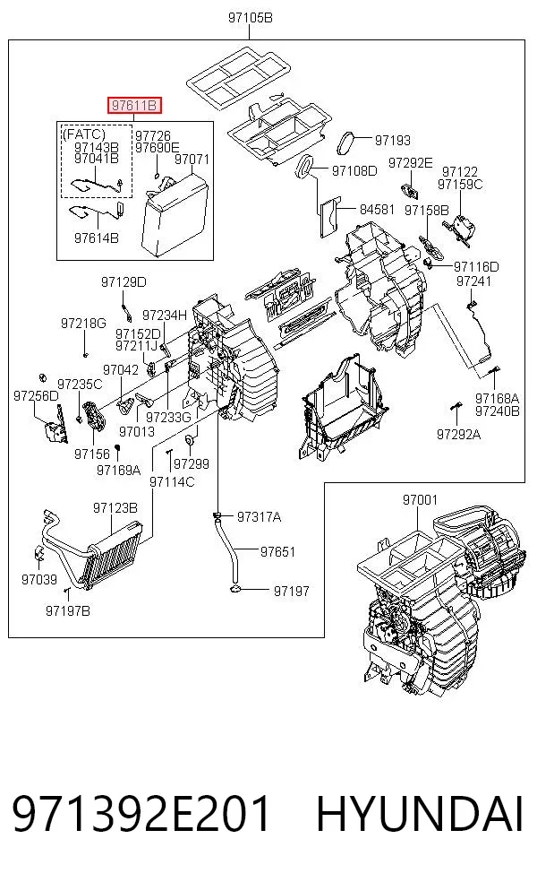 Випаровувач кондиціонера 971392E201 Hyundai/Kia